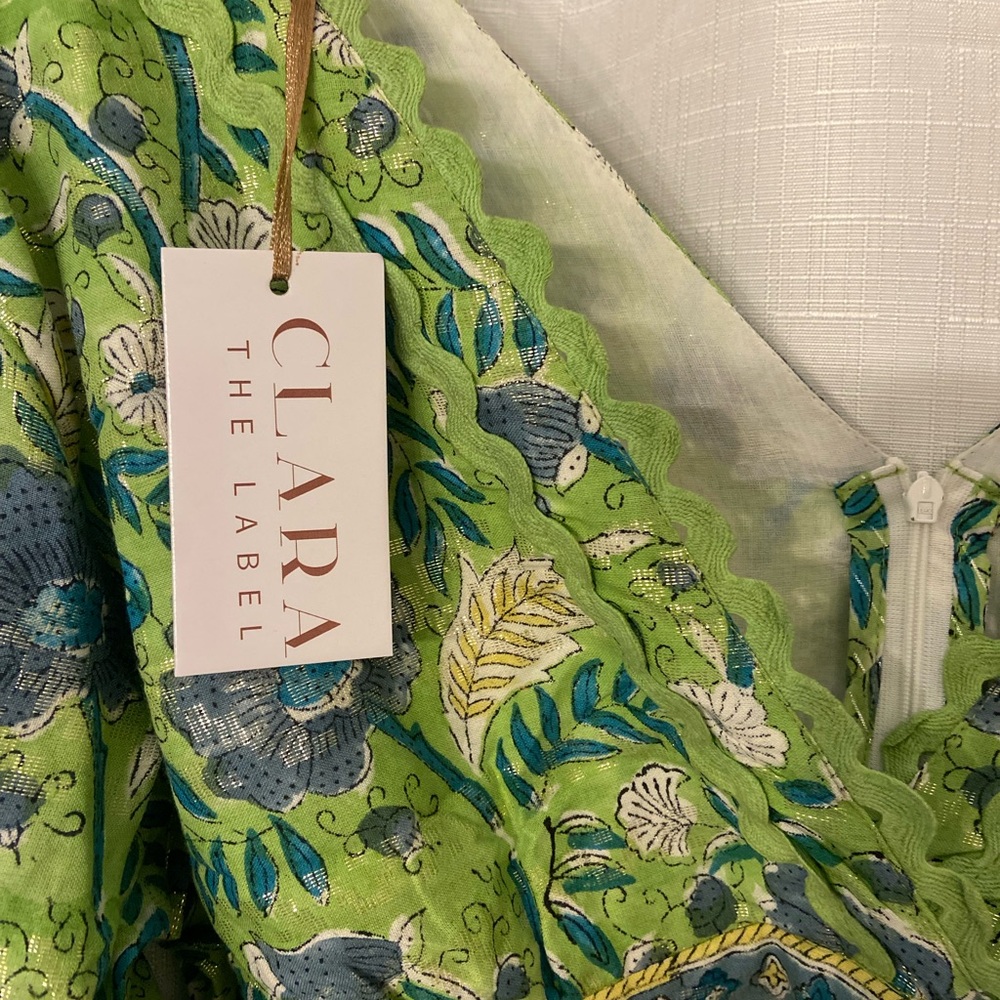 CLARA THE LABEL: CASITA DRESS | SWEETGRASS 
Floral Green and Blue Maxi Dress. - Picture 4 of 4